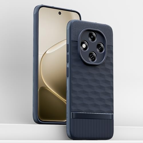 Pikkme Back Cover for Oppo F31 Pro 5G Camera Protection 3D Hexa Cube Design Silicone Protective Bumper Case (Blue) - Image 2