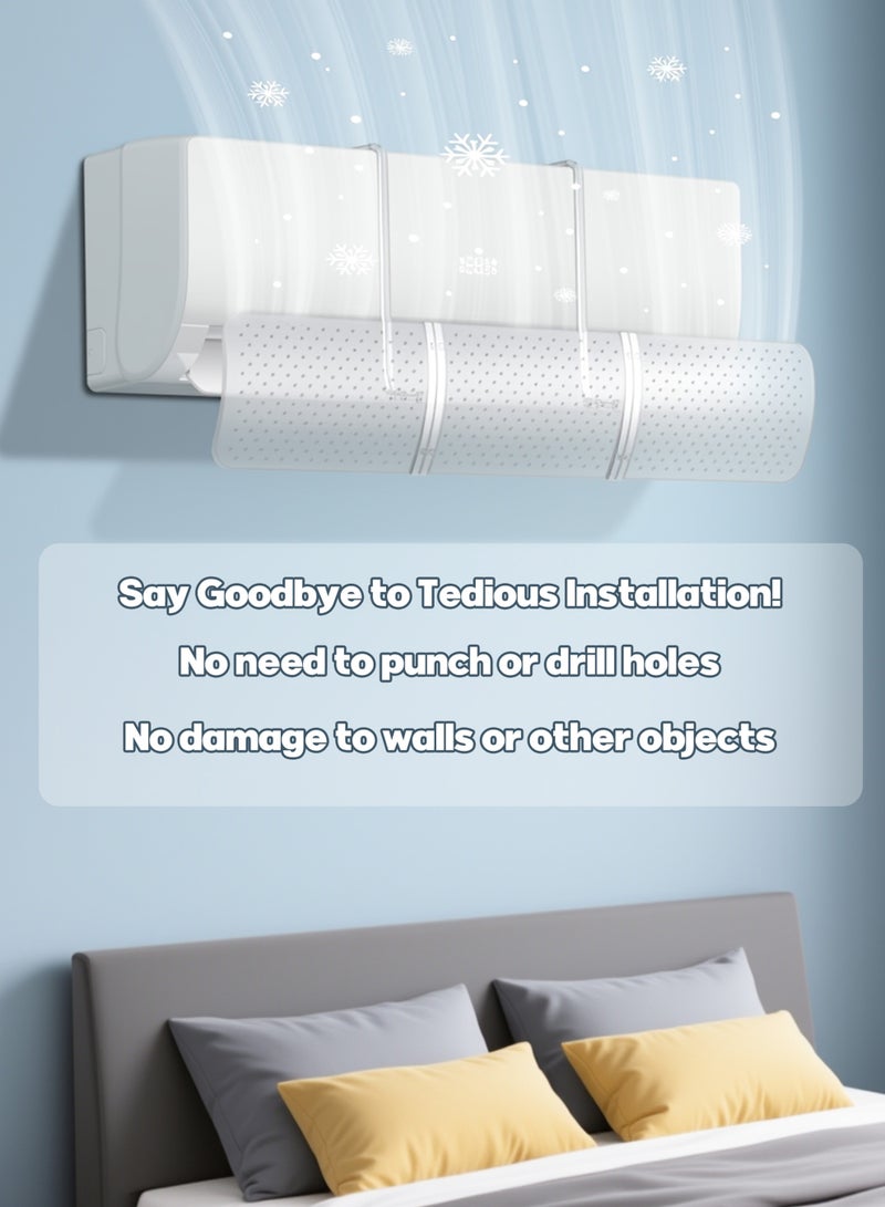 نكومي عاكس هواء لمكيف الهواء، حاجب هواء بارد ودافئ قابل للتعديل لمكيف الهواء البارد والدافئ للمنزل/المكتب، لكبار السن، والرضع، والنساء الحوامل (90 سم) - Image 4