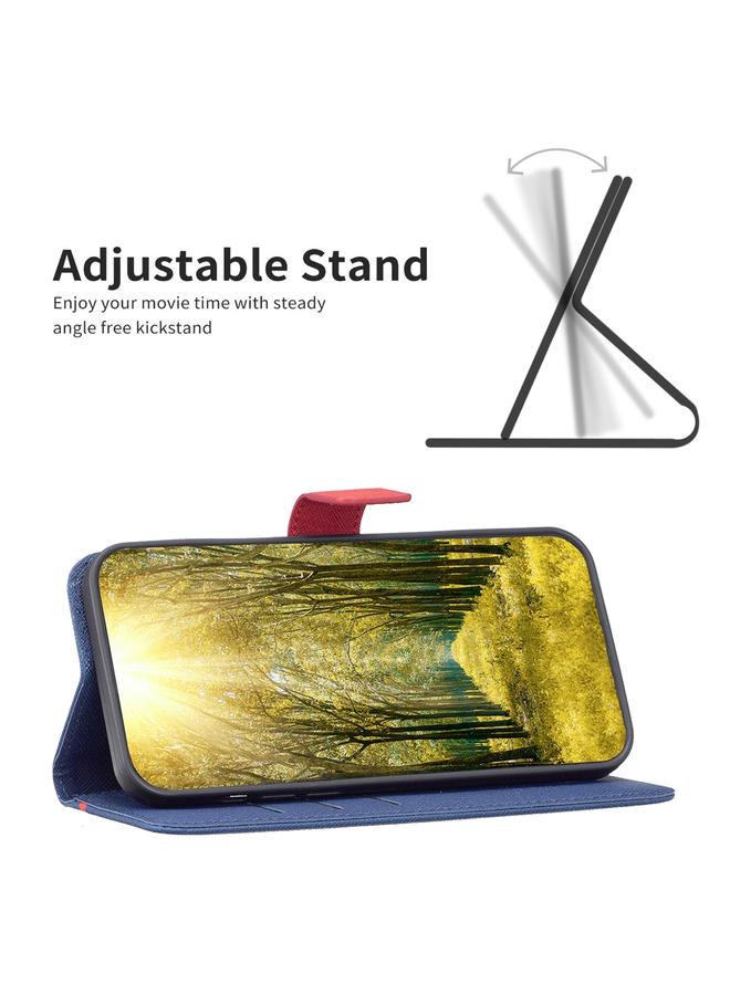 S-TOP Case For Samsung Galaxy M53 5G BF13 Color Matching Cross Texture Leather Phone Case - Image 4