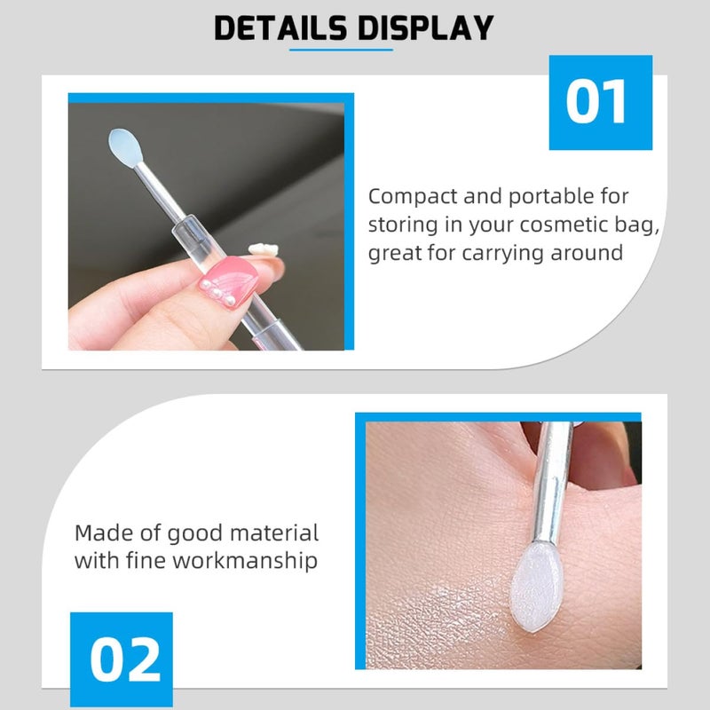 5pcs Handle Silicone Lip Brush Set with Lids, Flexible Makeup Tool for Lipstick, Eyeshadow Application and Lip Mask, Portable Cosmetic Accessory for Professional Use - Image 4