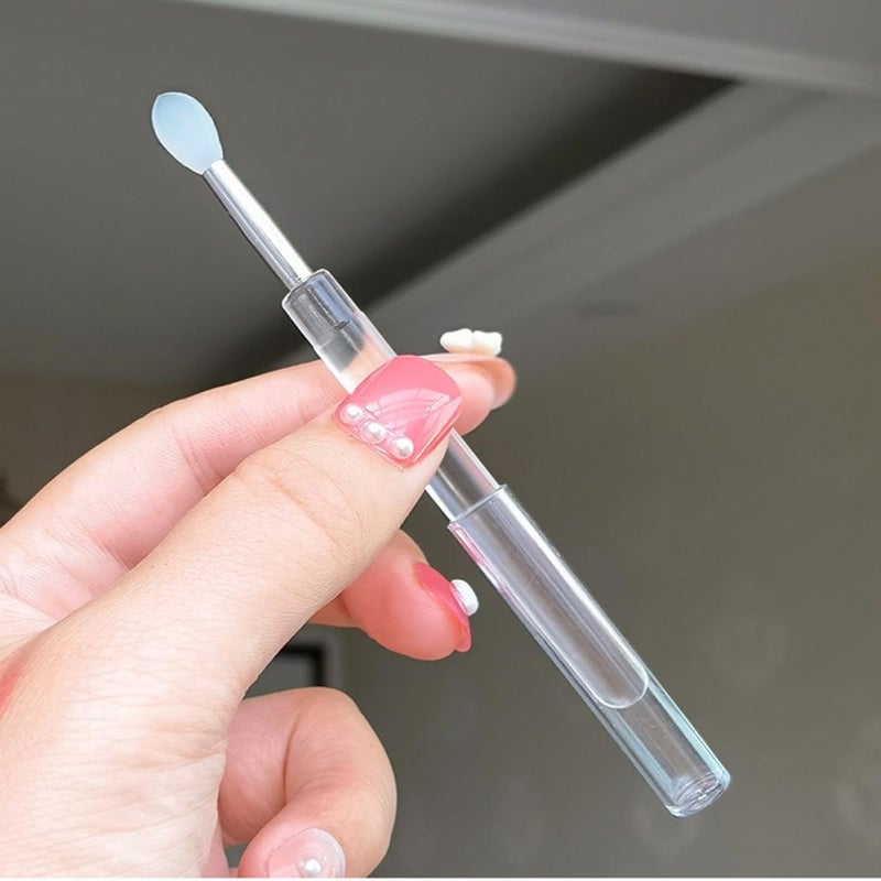 5pcs Handle Silicone Lip Brush Set with Lids, Flexible Makeup Tool for Lipstick, Eyeshadow Application and Lip Mask, Portable Cosmetic Accessory for Professional Use - Image 5