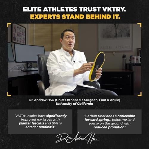 VKTRY Gold Basketball Insoles for Non-Cleated Shoes - Carbon Fiber Performance, Customized Athletic Inserts for Volleyball, Running & More | Shock Absorption US M11.5-12, W13.5-14, (120lbs Below) - Image 3