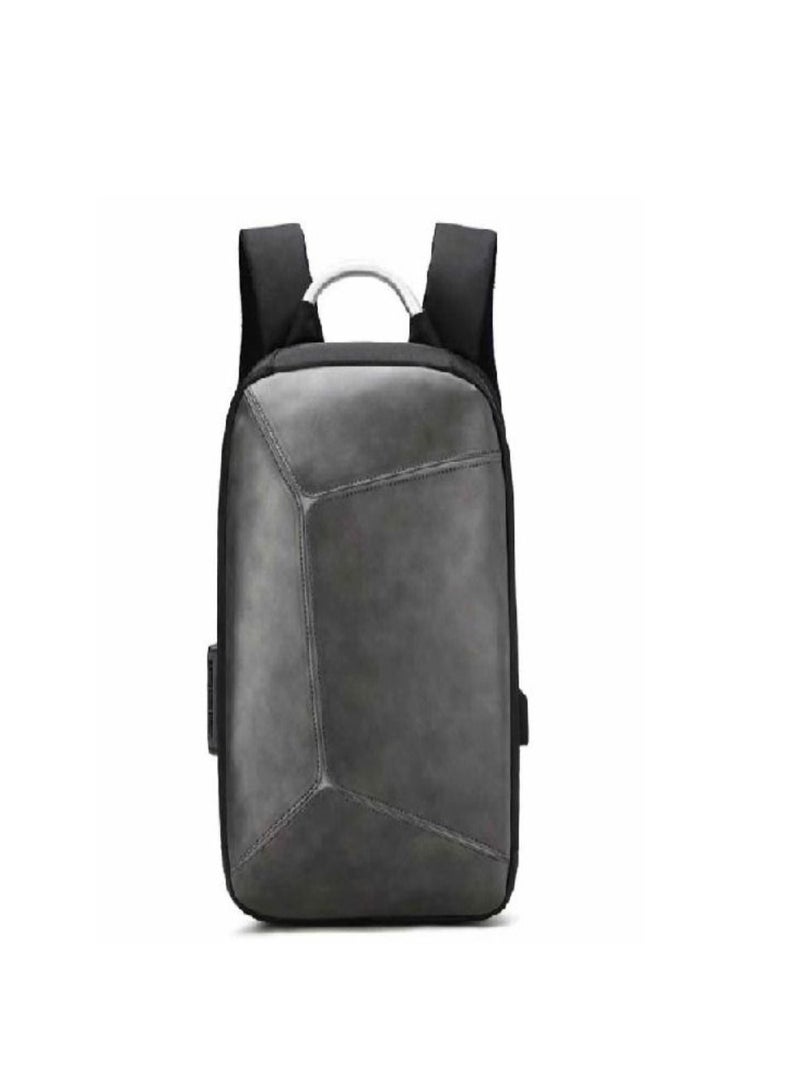 Leather Face Bag Anti-Theft (with A Lock) Design For Travel & Trip Bag + USB PORT  - Image 1