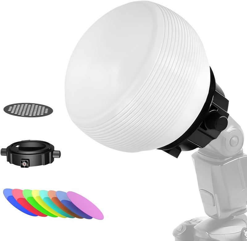 HIFFIN D25 Professional Flash Accessories Kit Universally Compatible | Flash Diffuser | Bounce | Grid| Gel | Grip & Sphere (3 in 1 Mount Adapter) - Image 1