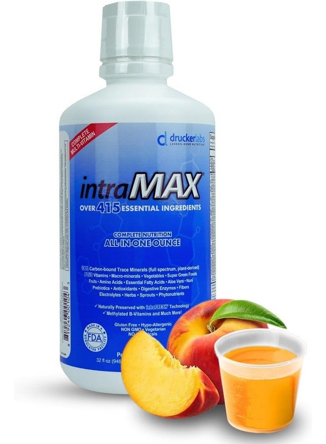 DRUCKER Labs - IntraMAX 2.0 Organic Liquid Multivitamin, Non GMO, Dairy Free, Gluten Free, Magnesium, Vitamin D, C and E, Zinc (32 oz., Peach Mango) - Image 1