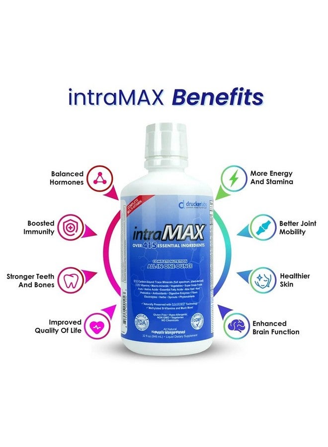 DRUCKER Labs - IntraMAX 2.0 Organic Liquid Multivitamin, Non GMO, Dairy Free, Gluten Free, Magnesium, Vitamin D, C and E, Zinc (32 oz., Peach Mango) - Image 4