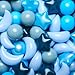 GOGOSO Ball Pit Balls Stars Moon Shapes Plastic Pitballs for Toddler Play Tent Baby Photo Props Kids Pool Water Toys Kiddie Pool Party DecorGradient Blue 100pcs - Image 2