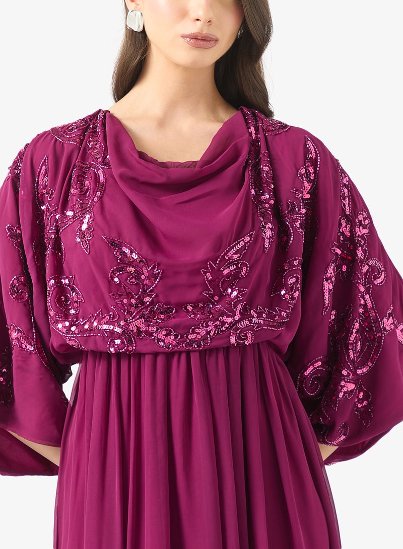 فروك اند فرل فستان ميدي بياقة دائرية - Image 3