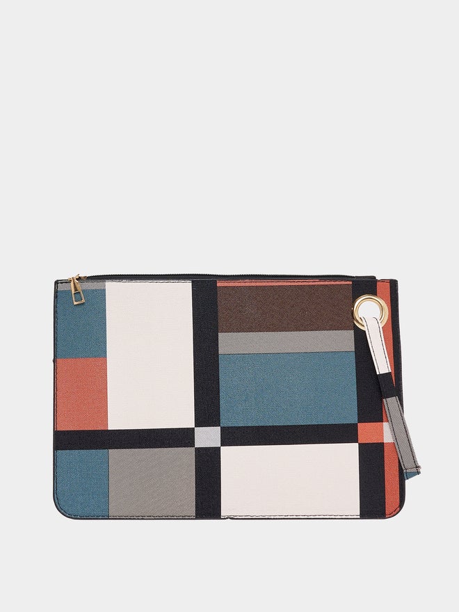 Styli Styli Multi Striped Clutch with Zip Closure - Image 4