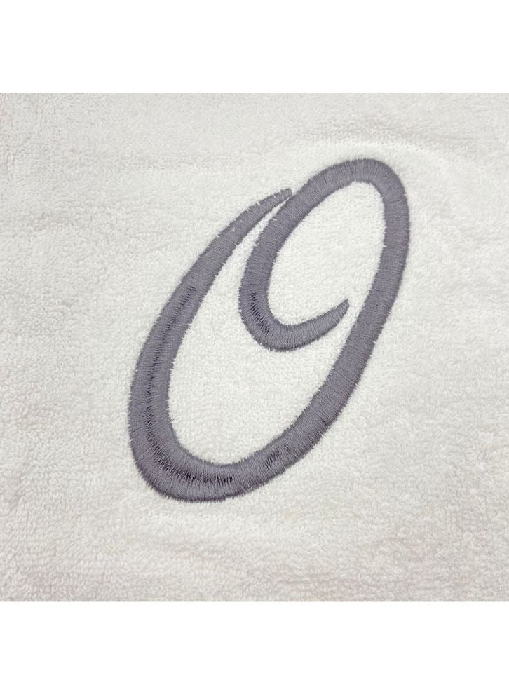 BYFT Embroidered For You (White) Luxury Monogrammed Towels (Set of 1 Hand & 1 Bath Towel 50x80,70x140 Cm) 100% Cotton, Quick dry Bath Linen -600 Gsm (Silver Letter O) - Image 3