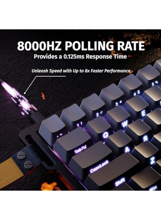 X68 HE 8000Hz Rapid Trigger Keyboard, 0.01mm RT Accuracy Wired Gaming Keyboard with Magnetic Switch, Adjustable Actuation, Rapid Trigger, Snap Tap, RGB Lighting for PC/Mac, Moonlit Night - Image 3