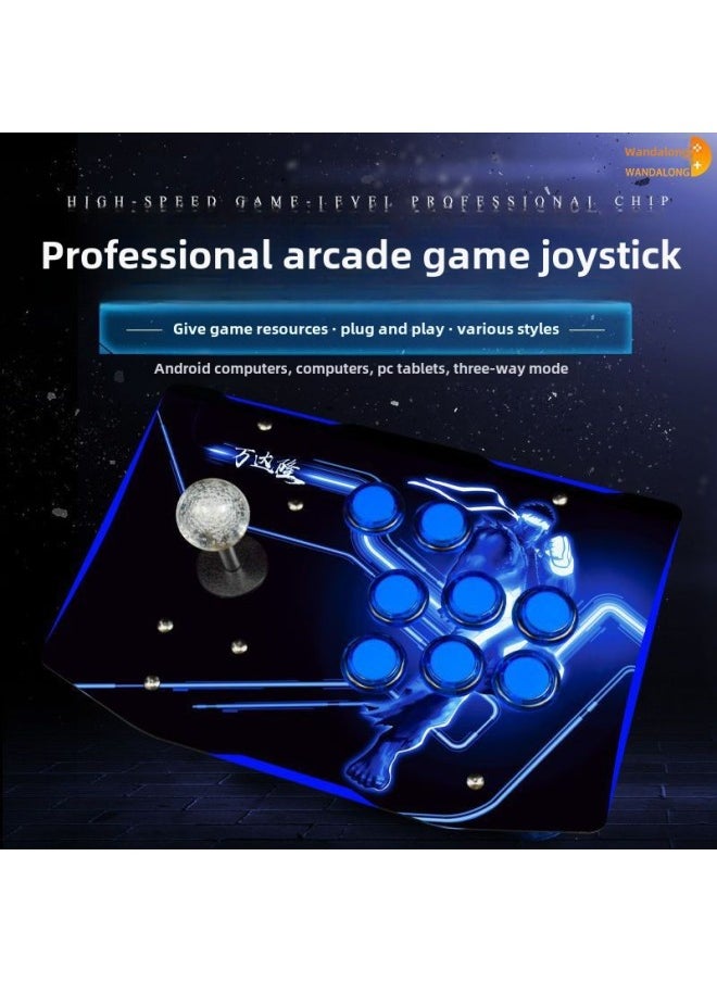ماركة غير محددة Arcade Rocker Fighting Rocker Computer USB للهاتف المحمول Boxing Emperor 97 Sanhe Rocker Home Game Console - لون المنتج: نسخة عادية مطورة مع أربعة أزرار منحنية  - Image 2