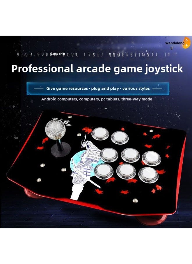 ماركة غير محددة Arcade Rocker Fighting Rocker Computer USB للهاتف المحمول Boxing Emperor 97 Sanhe Rocker Home Game Console - لون المنتج: نسخة عادية مطورة مع أربعة أزرار منحنية  - Image 3