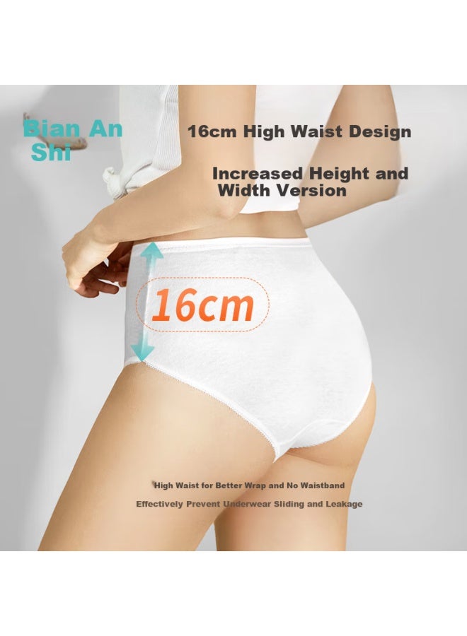 Briars Disposable Cotton High Waist Women's Underwear For Travel, Sterile For Maternity And Postpartum, No Washing, Non-shedding, White, XL Size, Pack Of 4 - Image 2