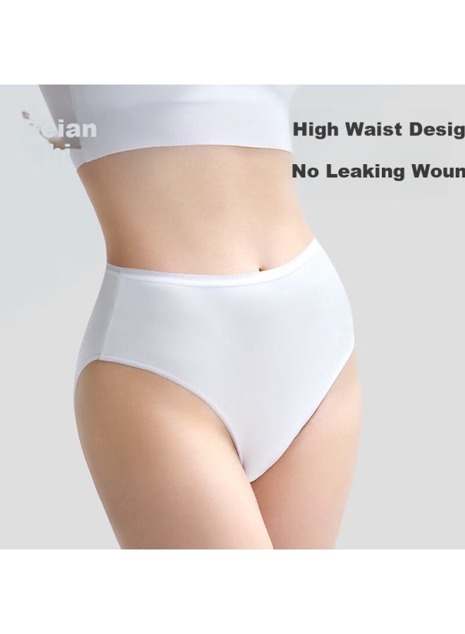 Briars Disposable Cotton High Waist Women's Underwear For Travel, Sterile For Maternity And Postpartum, No Washing, Non-shedding, White, XL Size, Pack Of 4 - Image 4
