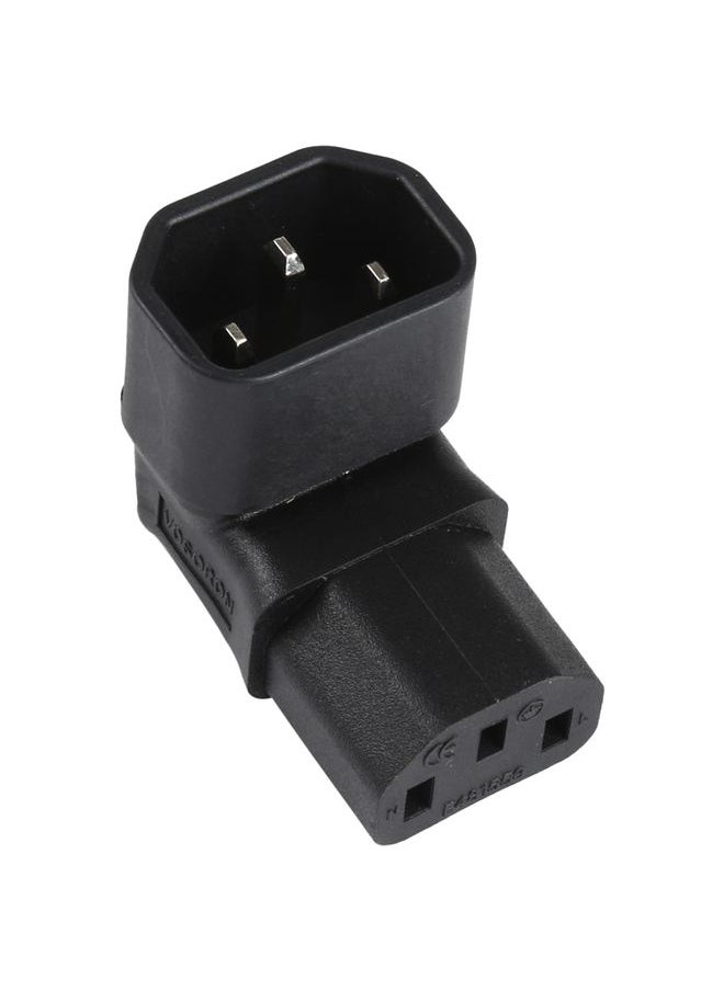 BURAQ - C13 to C14 Elbow (Up) AC Power Plug Adapter Converter Socket - Image 1
