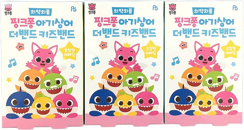 rk Kid Band First Aid Tape Bandages 48ea (16ea x 3 Packs) Character Pattern Bandages for Pinkpong