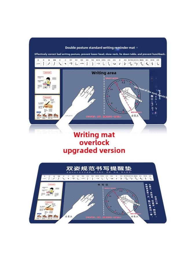 Students' Posture Special Writing Pad For Children Standard Double Posture Writing Pad Correctly Hold Pen Desk Pad Logo Customization-Color:580*360*2mm-Pattern:Writing Pad (dark Blue) - Image 1