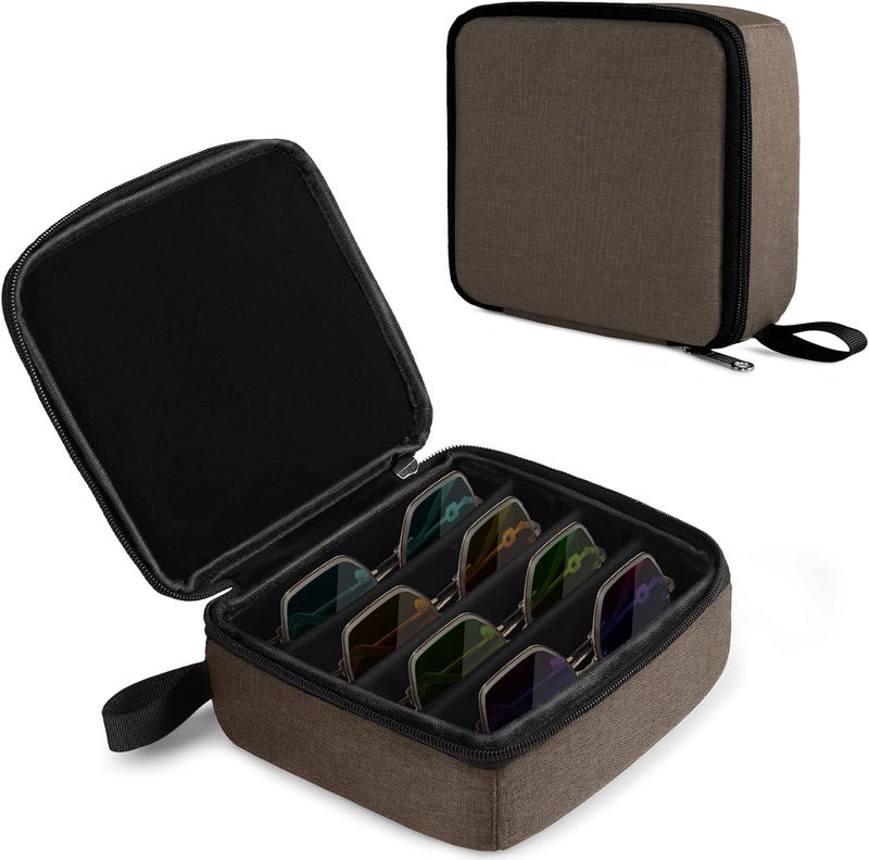 Bukere Travel Sunglasses Organizer Case, Adjustable Slot For Multiple Pairs, Portable Eyeglasses Storage Box for Men Women - Image 1