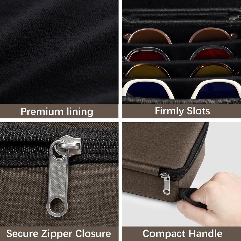 Bukere Travel Sunglasses Organizer Case, Adjustable Slot For Multiple Pairs, Portable Eyeglasses Storage Box for Men Women - Image 3