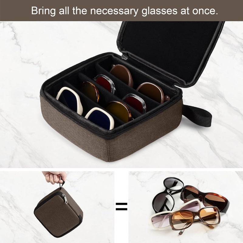 Bukere Travel Sunglasses Organizer Case, Adjustable Slot For Multiple Pairs, Portable Eyeglasses Storage Box for Men Women - Image 5