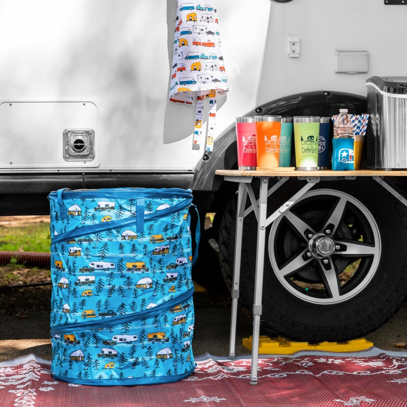 Camco Camco Life is Better at The Campsite Tumbler | Heavy Duty Double Wall Vacuum Insulation | Crafted of 18/8 Stainless Steel | Unique Life is Better at The Campsite  Design on Coral Pink | 20-oz (53061) - Image 2