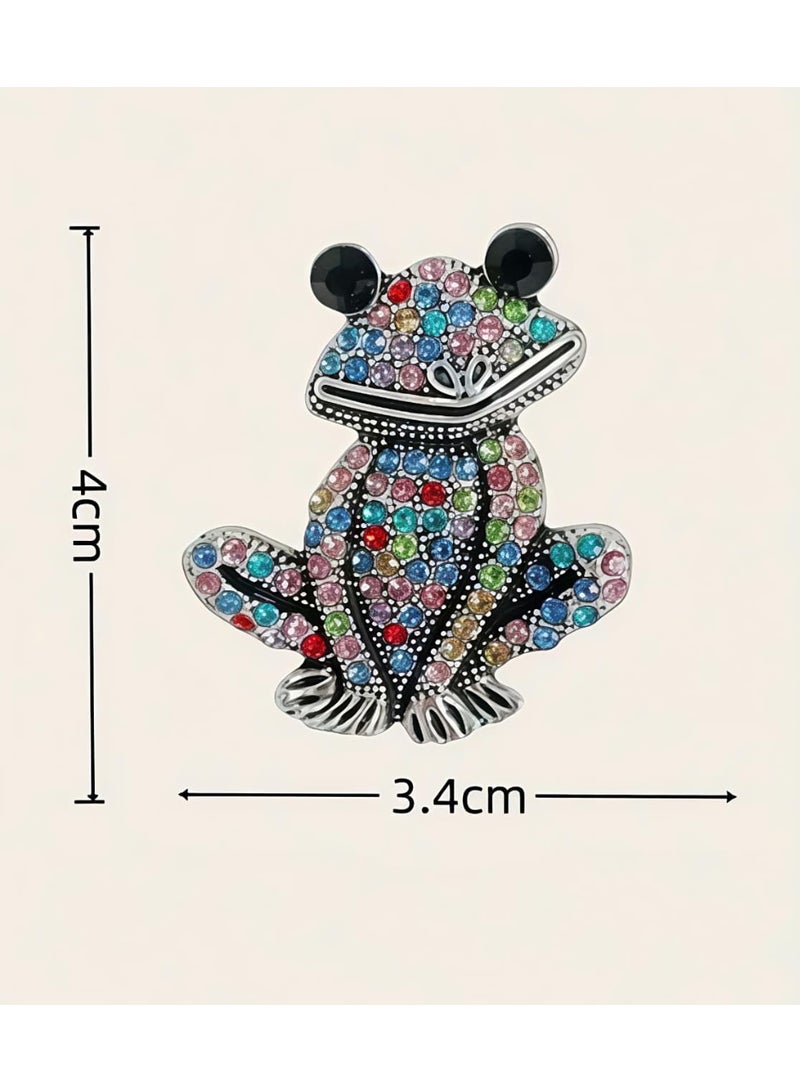 Shein 1 Piece Of Creative And Personalized Rhinestone Frog Brooch - Image 3
