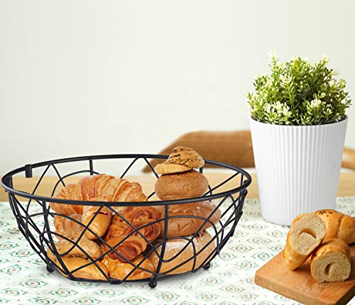 Buruis Fruit Basket Bowl with Banana Hanger, Modern Bird Design Fruit Container, Creative Tabletop Basket for Kitchen Countertop Dining Room, Decorative Display Stand (Black) - Image 4