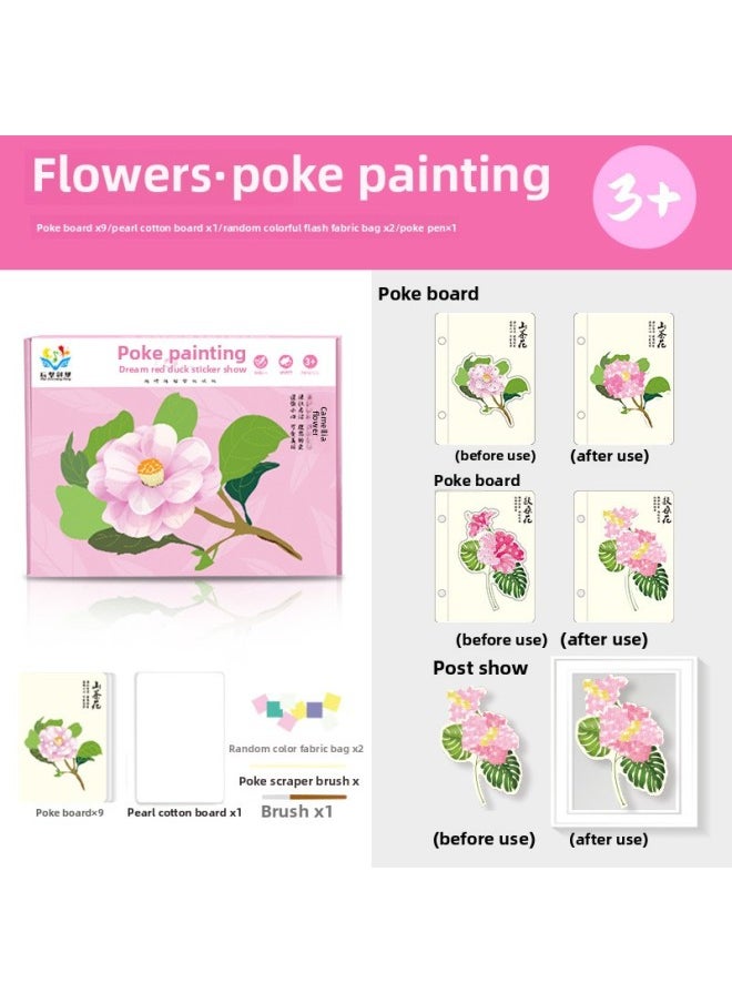 Generic - Children's Educational Toys Online Red Pokes Princess DIY Dress-up Color Filling Creative Hand-painted Stickers Full Set-Color:Flower Stamp Painting [pink]] - Image 1