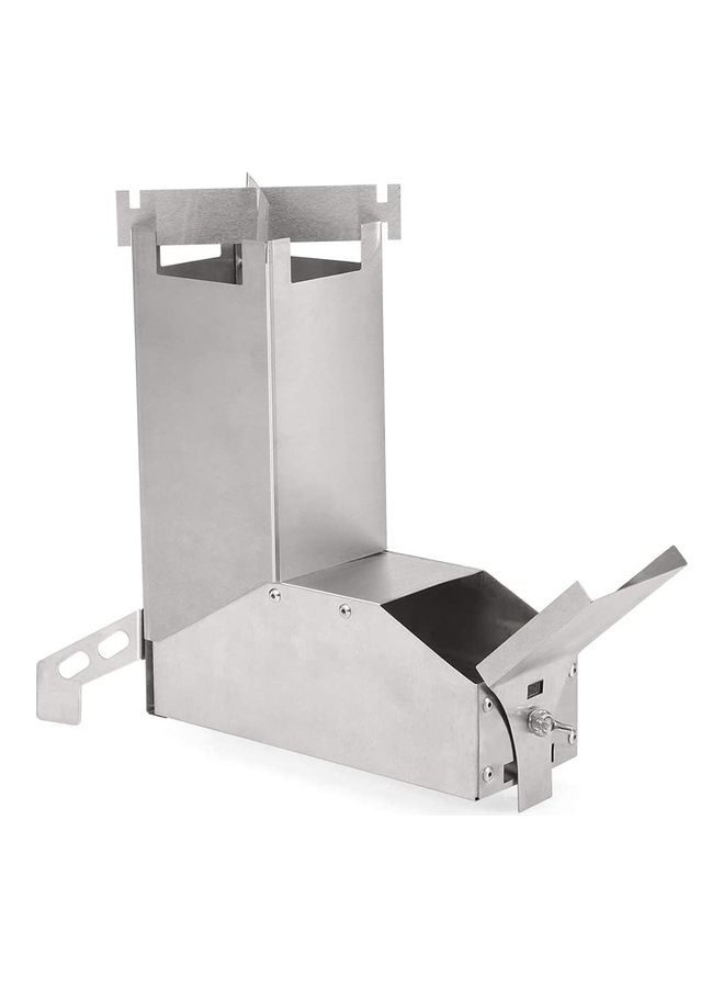 NIBEMINENT Outdoor Collapsible Wood Burning Stainless Steel Rocket Stove 29.5 x 25 11.5cm  - Image 5