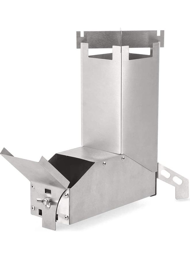 NIBEMINENT Outdoor Collapsible Wood Burning Stainless Steel Rocket Stove 29.5 x 25 11.5cm  - Image 3