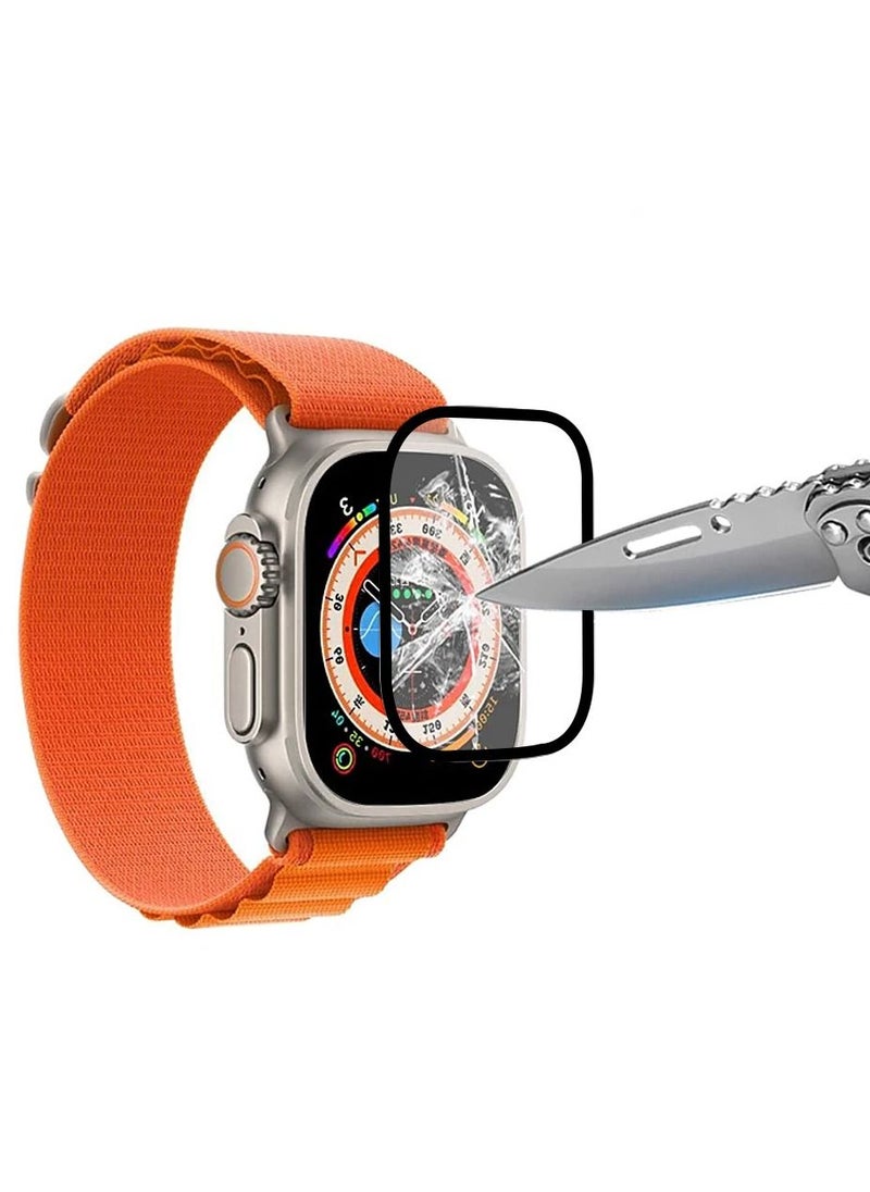 Apple Watch Ultra 49mm Screen Protector Tempered Glass 9H Anti-Scratch Full Coverage Clear HD Film