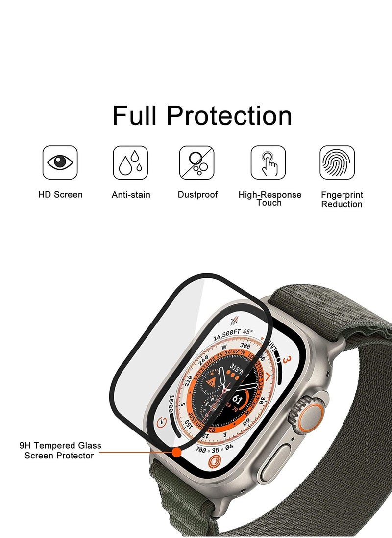 Apple Watch Ultra 49mm Screen Protector Tempered Glass 9H Anti-Scratch Full Coverage Clear HD Film