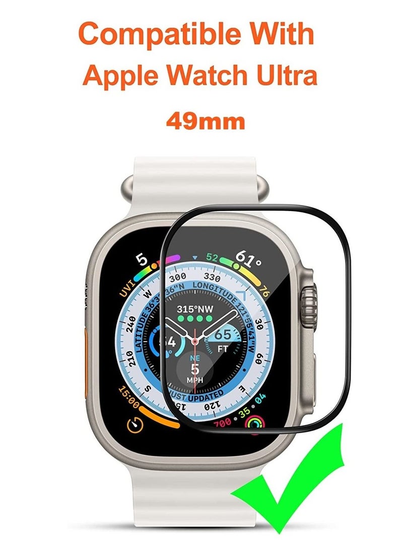Apple Watch Ultra 49mm Screen Protector Tempered Glass 9H Anti-Scratch Full Coverage Clear HD Film