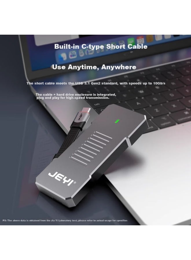 Jeyi M.2 Nvme/sata Dual-protocol Ssd Enclosure, Type-c3.2 Gen2 Portable Hard Drive Enclosure, All-aluminum Alloy Cnc Cooling, For Laptops, Apple Phones, Ps5 - Image 2
