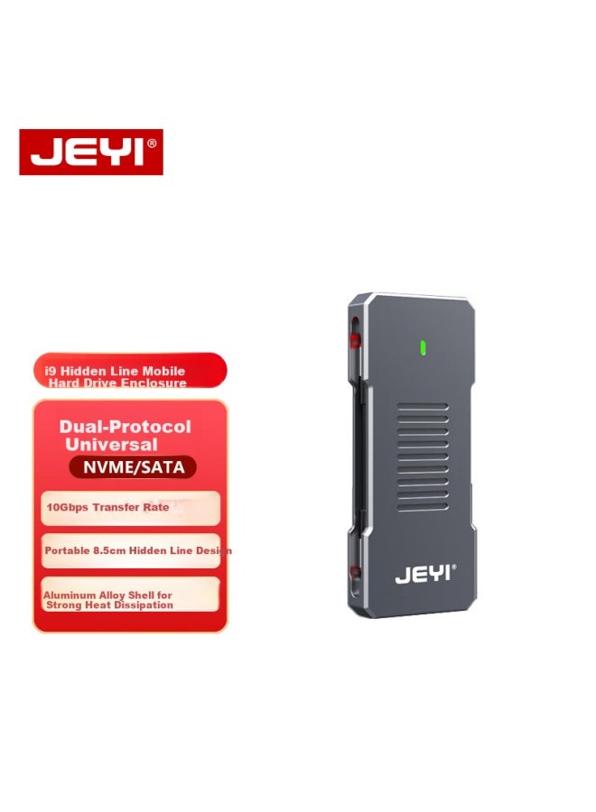 Jeyi M.2 Nvme/sata Dual-protocol Ssd Enclosure, Type-c3.2 Gen2 Portable Hard Drive Enclosure, All-aluminum Alloy Cnc Cooling, For Laptops, Apple Phones, Ps5 - Image 1