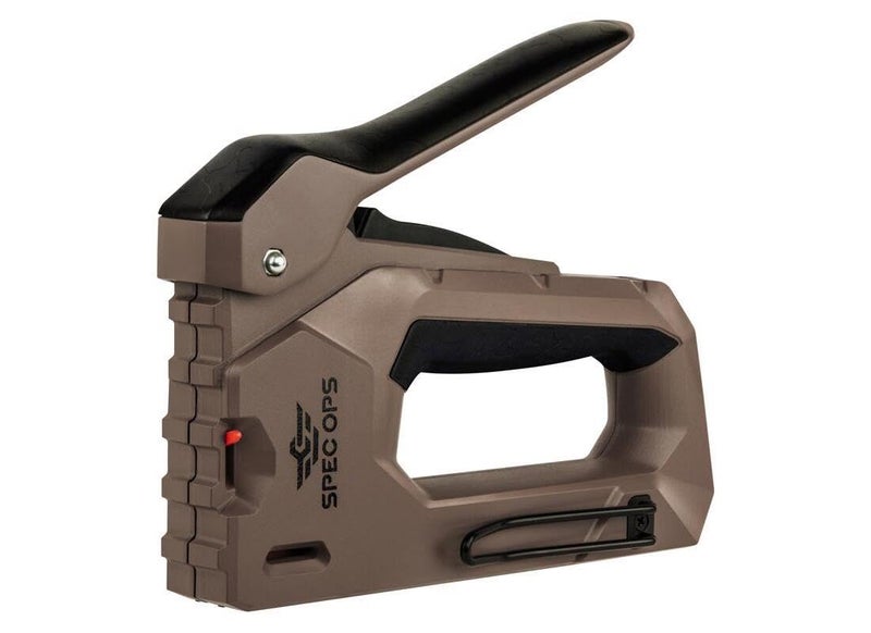 Spec-Ops Tools Heavy Duty Staple Gun, 1/4" - 9/16" Staples, 18-Gauge Brads, Reduced Effort - Image 1
