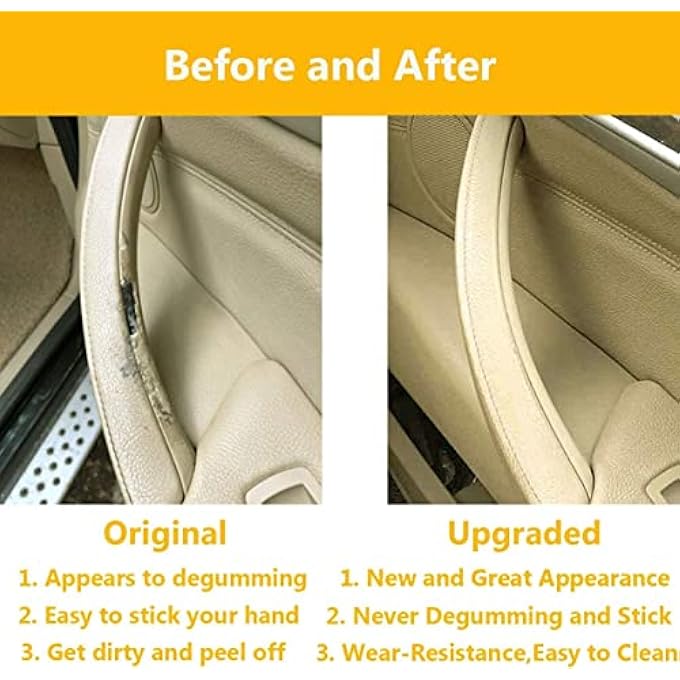 ريحني مقبض سحب الباب متوافق مع بي إم دبليو X5 E70 20082013 متوافق مع بي إم دبليو X6 E71 20082014 بلون بيج أمامي خلفي يساري - Image 5