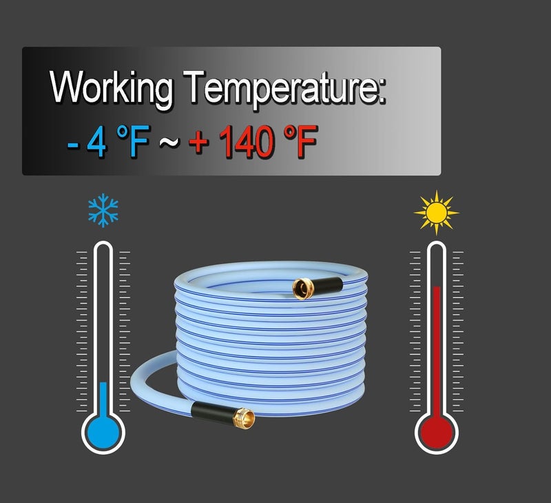 Atlantic Female to Female Heavy Duty Garden Hose 10 ft x 5/8 Inch Blue, Short Hose Reel Connection Leader Hose. - Image 5