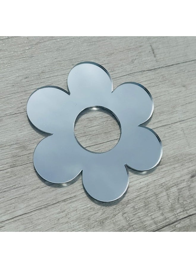 Horoof Home Silver Acrylic Mirror Smile Face Wall Décor  - Image 2