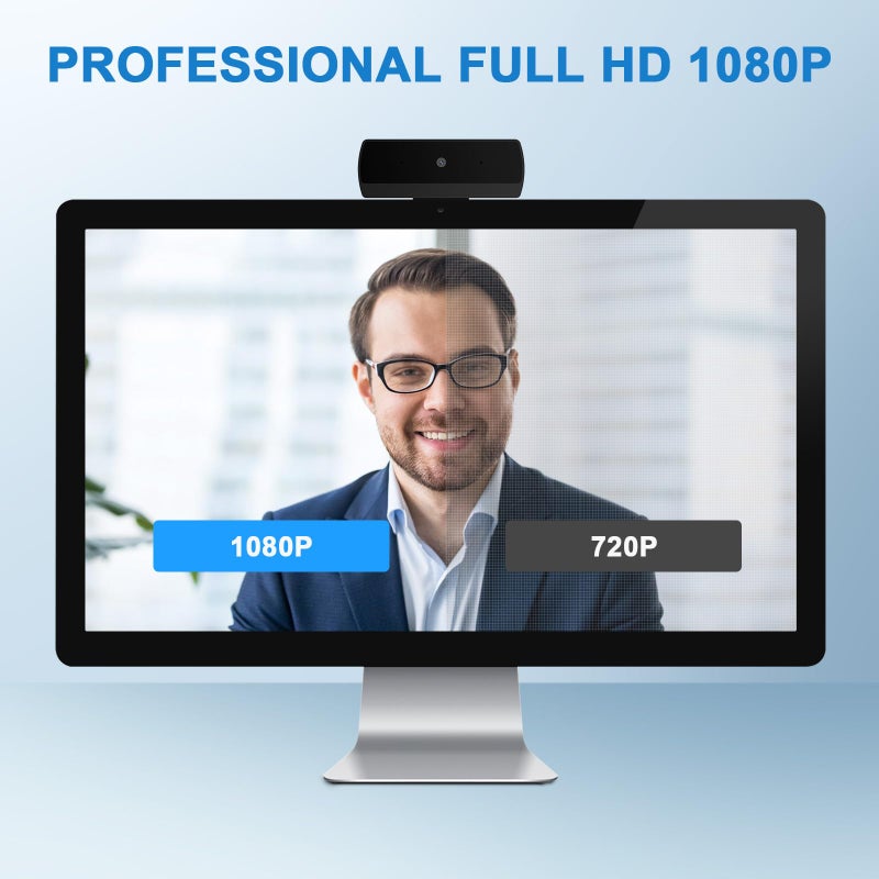 Diccik 1080P Webcam with Microphone, Full HD Web Camera for Desktop Computer and Laptop USB Computer Camera for PC Pro Streaming Webcam for Zoom/Skype/Teams, Plug and Play PC for Windows &Mac - Image 2