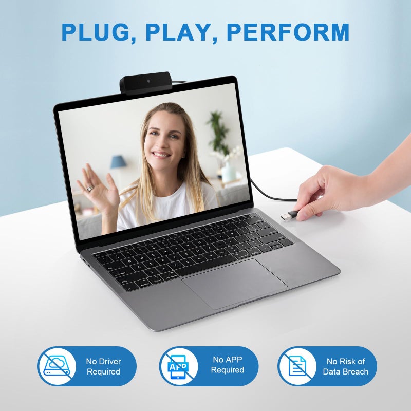 Diccik 1080P Webcam with Microphone, Full HD Web Camera for Desktop Computer and Laptop USB Computer Camera for PC Pro Streaming Webcam for Zoom/Skype/Teams, Plug and Play PC for Windows &Mac - Image 3