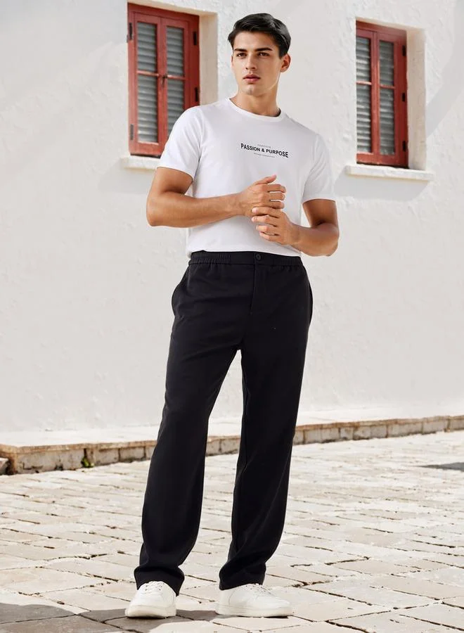 Iconic Iconic Slogan Print Pique T-shirt