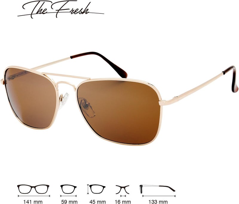 The Fresh النظارات الشمسية المستطيلة الكلاسيكية الطازجة ذات الإطار المعدني الاستقطابي الرجعي - Image 5