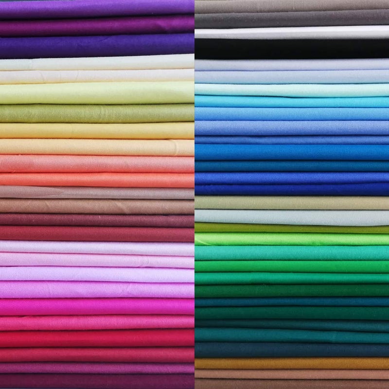 LENAILIN 50pcs 5X 5 inches Multicolor Cotton Fabric Bundle Squares for Quilting Sewing, Precut Fabric Squares for Craft,Solid - Image 1