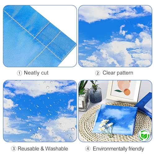 Aheroi 4 Pcs Light Covers, 4 x 2 Feet Magnetic Light Covers for Fluorescent Light Shade Drop Ceiling Light Filters Classroom Decorative Light Covers for Room School Office(Cloud Blue Sky) - Image 3