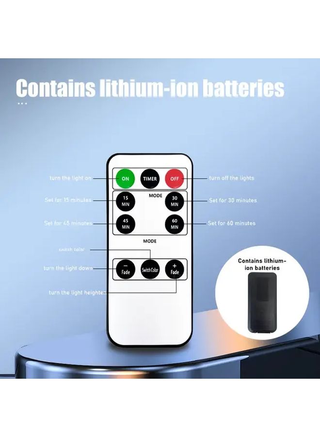 White Magnetic Wall Light Motion Sensor Remote Control Rechargeable Adjustable Brightness - Image 3