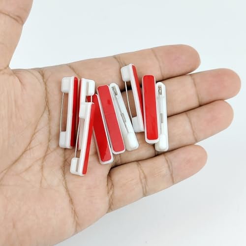 CHTUGEM 30 Pcs Safety Pins with Sticky Strips, 1.46 Inch Safety Badge Pins for Name Tags, ID Cards, and DIY Crafts - Image 4
