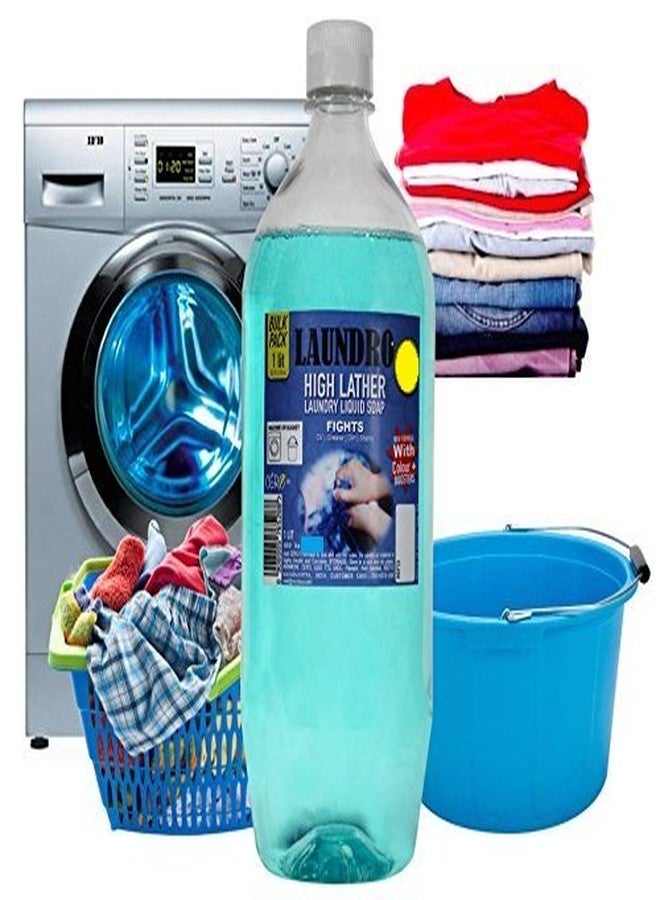 CERO ® LAUNDRO High Lather Laundry Liquid Detergent Soap (1 Lit - Image 2