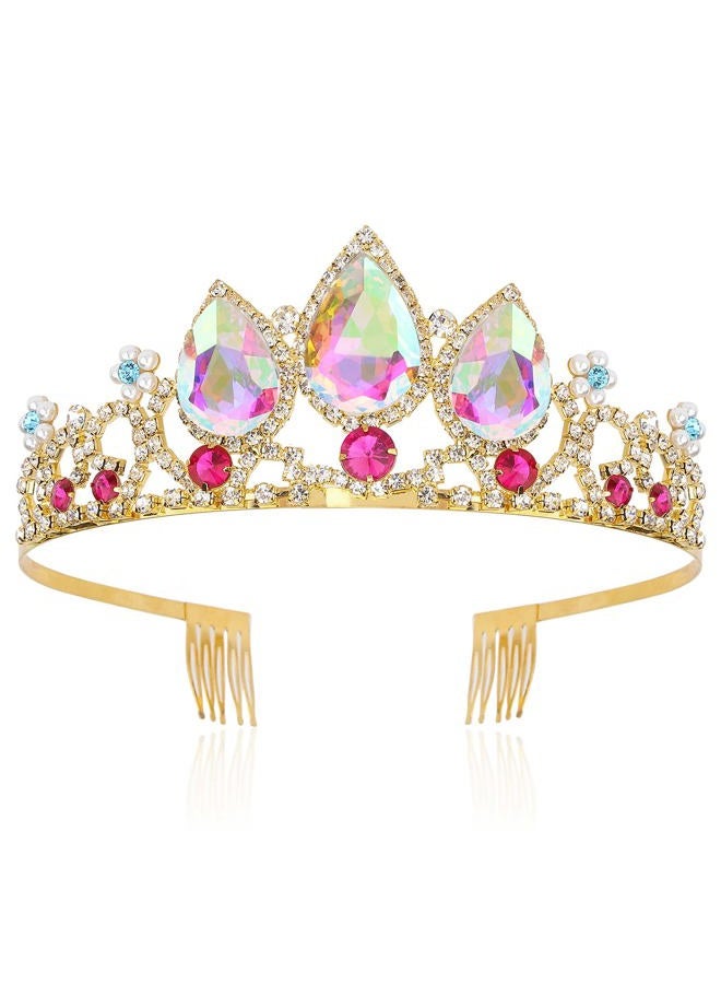 Velscrun Girls Rapunzel Crown, Crowns for Girls, Princess Crown for Girls, Girls Tiaras Headband, Girls Crown Princess Tiara, Multicolored Crown Headbands for Birthday Party and Halloween Cosplay - Image 1